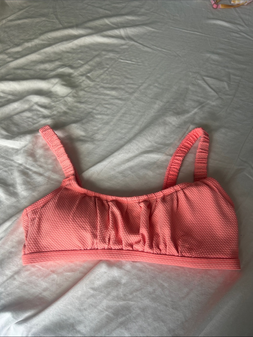 Aeropostale Coral Pink Textured Bikini Top